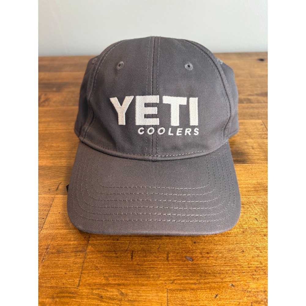 Yeti Coolers Hat Gray Adjustable Cotton Baseball Cap Mens Outdoor Strapback